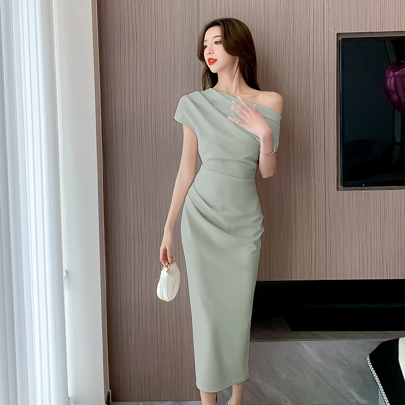 Summer Fashion Elegant Off Shoulder Evening Party Dresses Sexy Vintage Casual Prom Birthday Vestidos Female Chic Clothes Robe