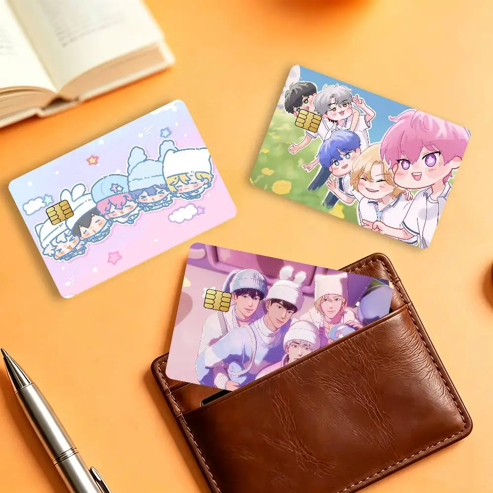 Kpop P-PLAVE Cartoon Matte Card Stickers For Credit Cards Debit Cards And Transit Cards 4Pcs