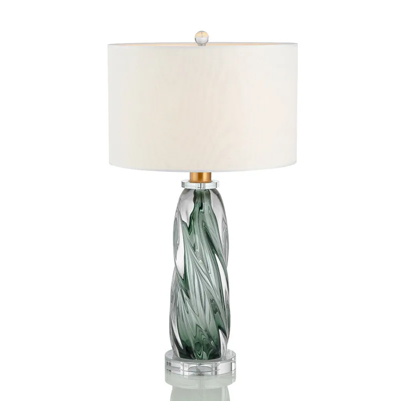 

Modern creative crystal glass table lamp American simple living room bedroom model room designer home decoration table lamp