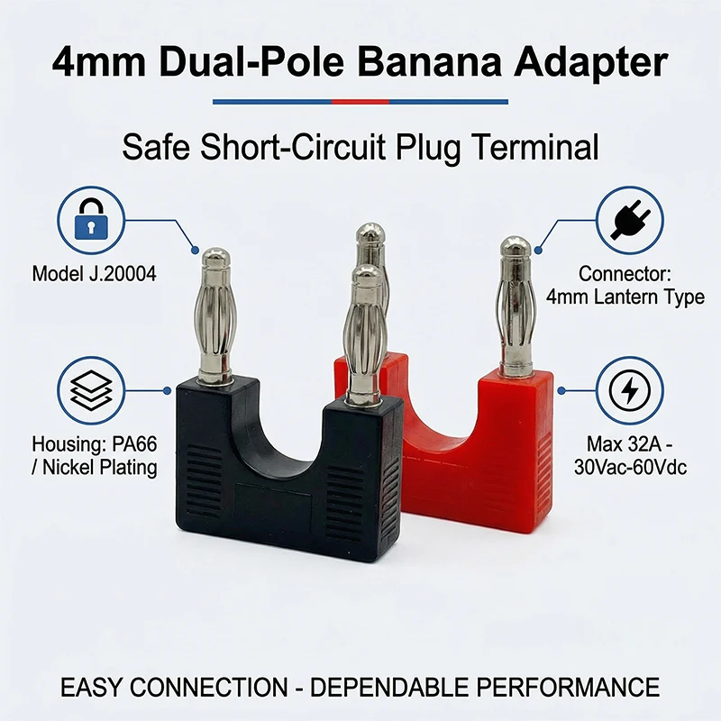 

10pcs Double Row 4mm Banana Plug Audio Speaker Connector Twin Banana Plug Amplifier Terminal Couple Socket Adapter J.20004