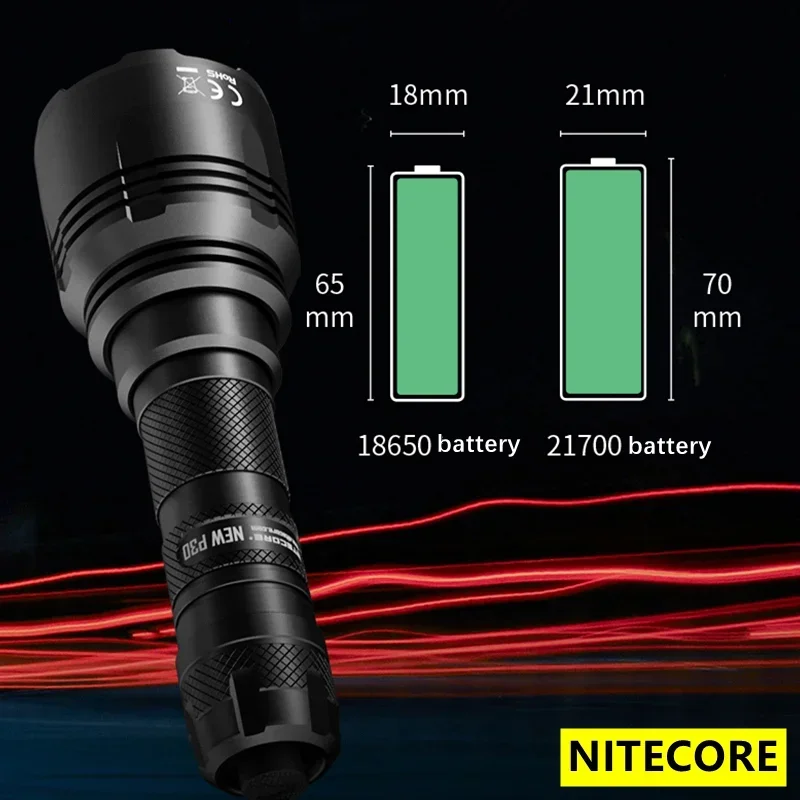 Nitecore nova lanterna p30 cree XP-L hi v3 led 1000 lúmen 8 modo de trabalho tocha feixe de luz de resgate ao ar livre distane 618m holofote