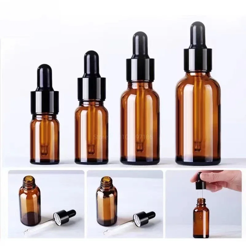 Groothandel lege druppelfles 30 ml amberkleurig glas aromatherapie bruine vloeistof 5 ml-100 ml massagestro hervulbare fles reizen 1-50 stuks