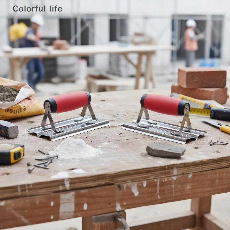 مجرفة تجصيص من الفولاذ المقاوم للصدأ متينة للغاية بمقبض مطاطي، مثالية للجدران الجافة والخرسانة