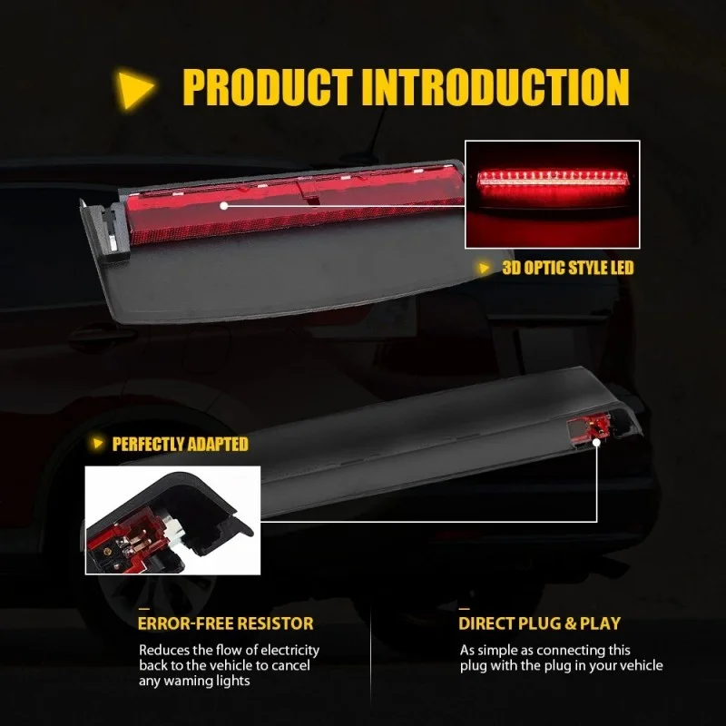 Rear Mount Stop Light Center High Third Brake Lamp DC 12V For Audi A4 S4 B8 2009 2010 2011 2012 2013 2014 2015 8K5945097 view 6