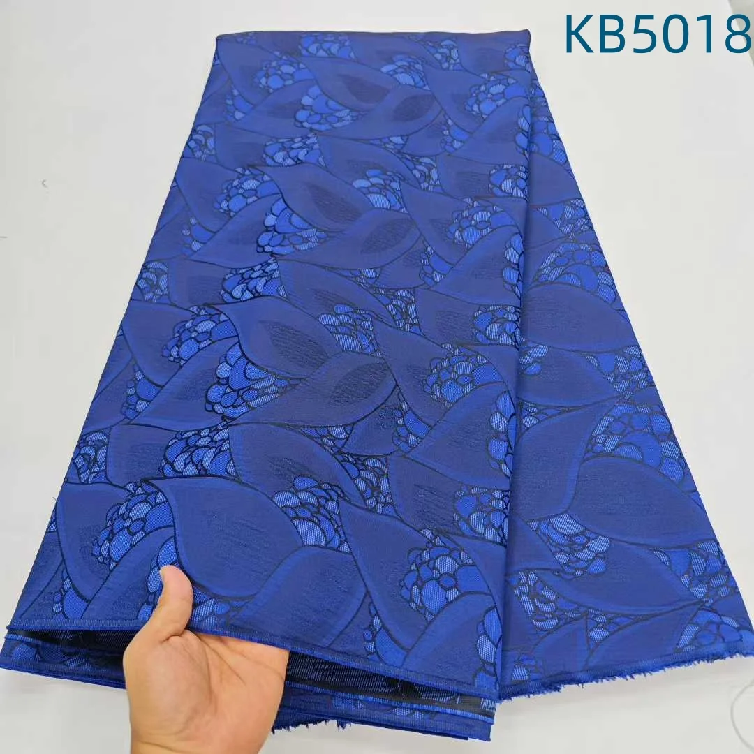 

African 5 Yards Embroidered Lace Fabrics Organza Brocade Nigerian Jacquard Lace Fabric For Women Sewing Prom Dresses KB5018
