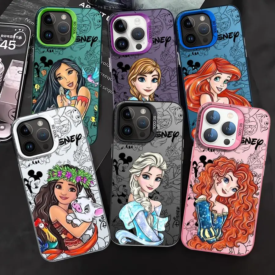Disney Kleine Zeemeermin Prinses Telefoonhoesje voor iPhone 16 15 14 Pro Max X XS 12Pro 11 XR 13 14Plus 11Pro 12 Schokbestendige Shell Cover
