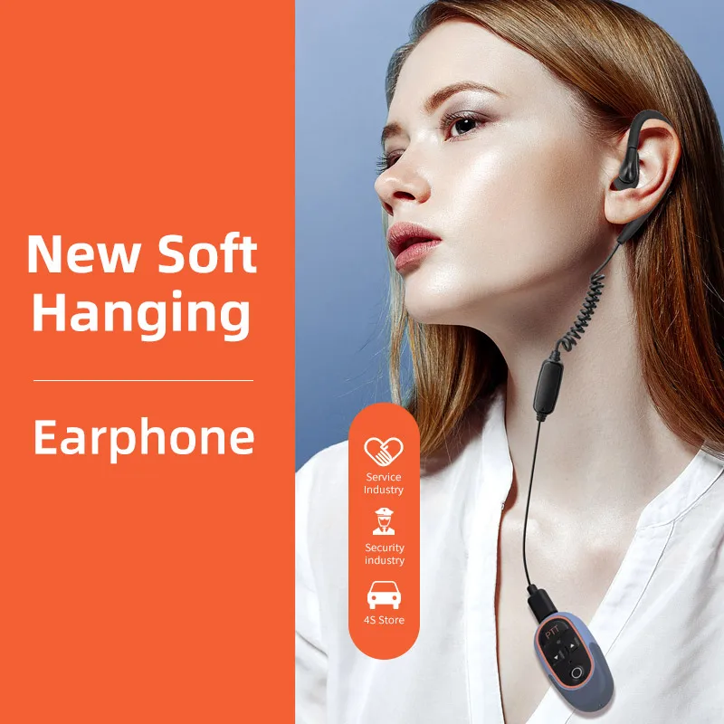 Earhook Mini Walkie-Talkie Suitable for Restaurants, Clubs, Supermarkets, Hospitals and more，with two-way radio FM transceiver