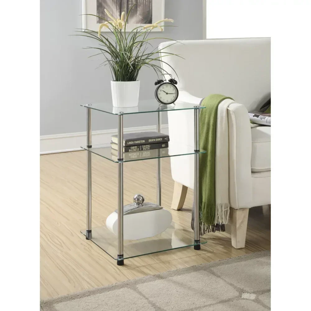 

Classic Glass 3 Tier End Table, Glass