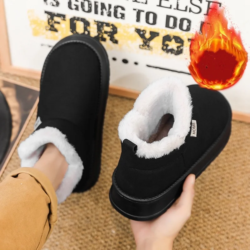 أحذية الثلوج الشهيرة للخريف والشتاء مبطنة بالصوف الدافئة على طراز الزوجين والأحذية القطنية للرجال والنساء