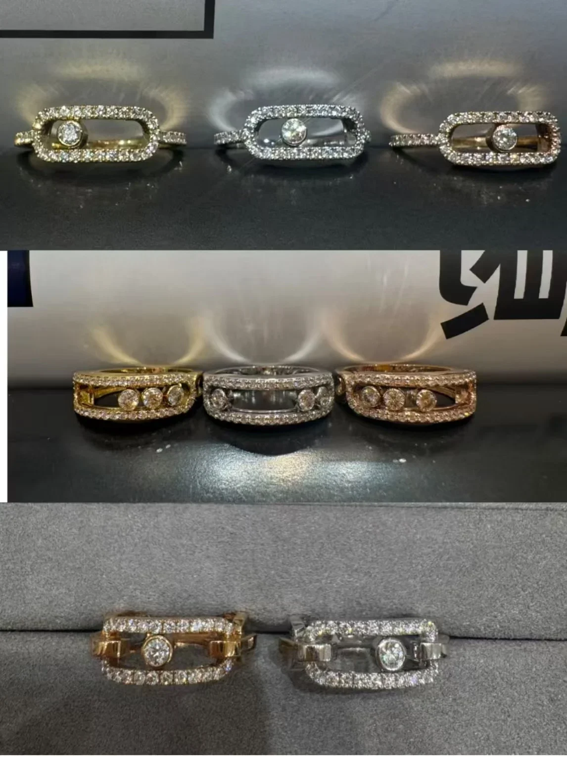 

S925 sterling silver, skeleton ring with diamonds, a combination of elegance and light luxury