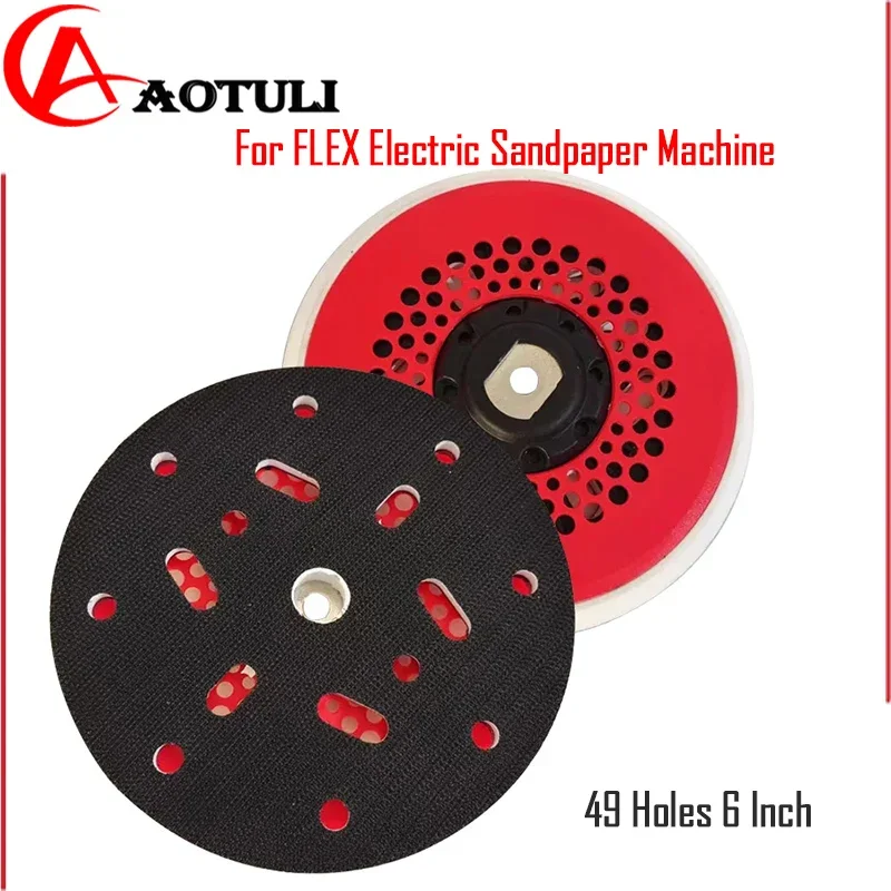 6 Inch 49‑Hole Hook‑and‑Loop Sanding Backing Pad, Replacement Sand‑pad Accessory Compatible with FLEX Electric Orbital Sander