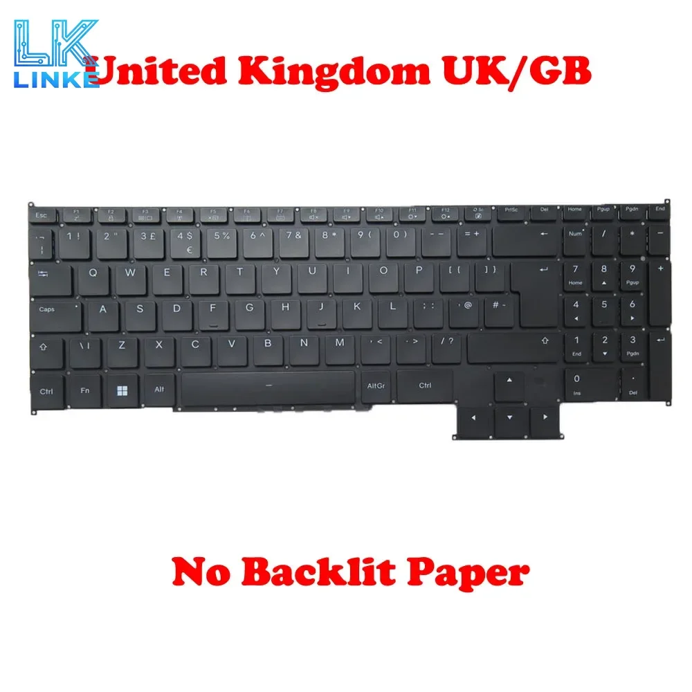 Laptop 23Q1B-UK GX6IDB Keyboard KBDR16A008-6061 KT0123Q1BK59UKA00 KT01-23Q1BK59UKA00 United Kingdom Black No Backlit Paper New