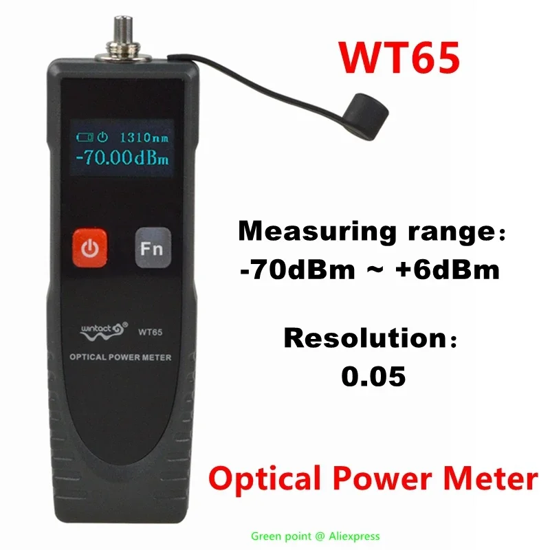 5PCS Handheld Optical Power Meter WT65 LCD Display Electrical Optical Tester Fiber Optic Network Measurement With 6 Wave Length