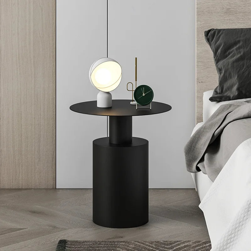 FULLOVE Nordic Style Bedside Tables Modern Minimalist Bedroom Round Creative Cupboard Light Luxury Iron Small Desk Dropshipping