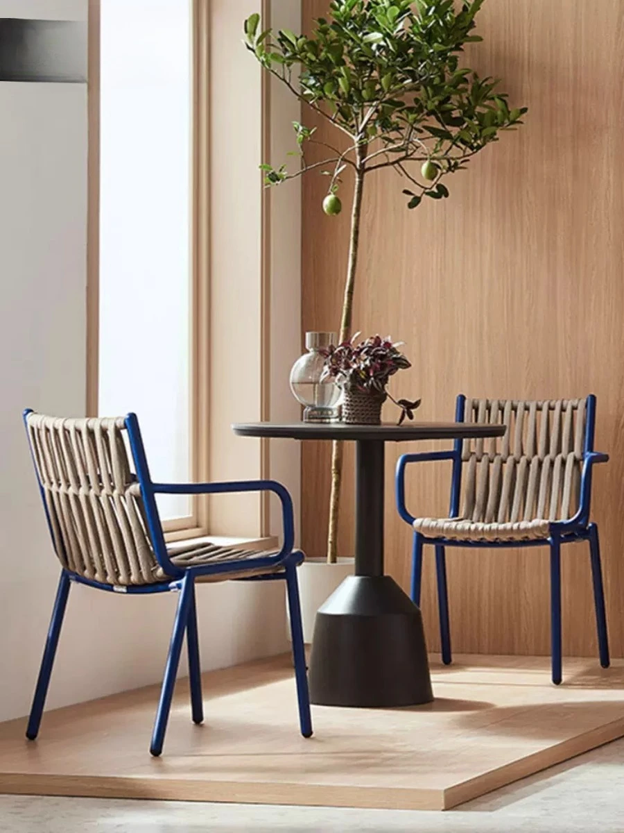 

Outdoor and courtyard garden balcony leisure rattan outdoor terrace coffee shop rattan small coffee tabl