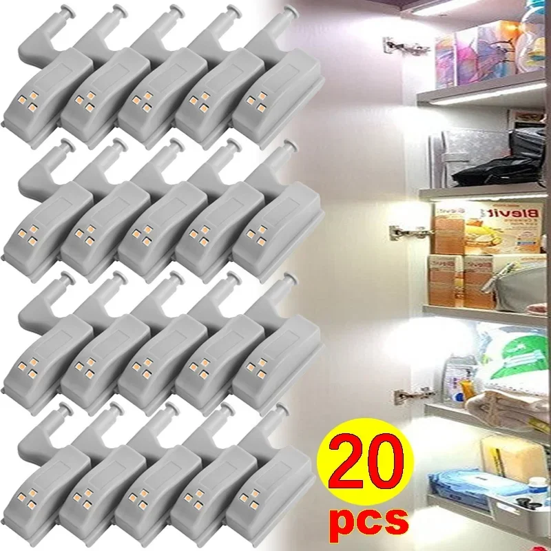 20/1x Closet LED Lamp Battery Control Cabinet Lamp Inner Hinge  Induction Lights Wardrobe Cupboard Sensor Light Home Mini Lamps