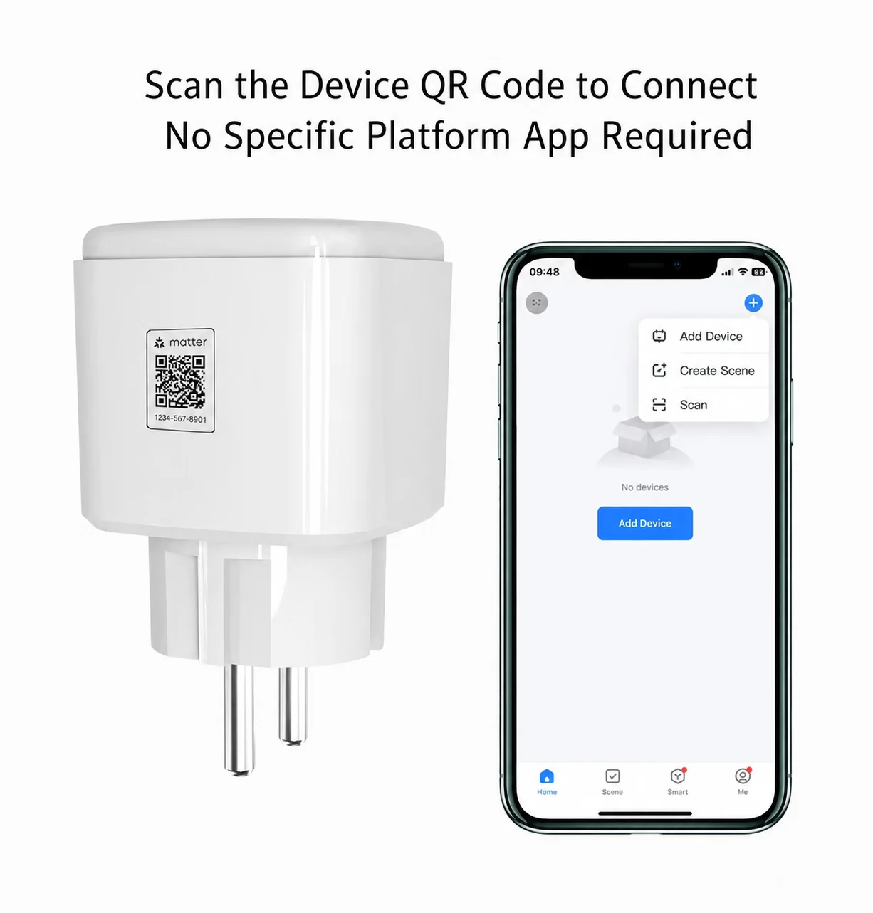 Tuya Matter EU Smart Plug 16A Energy Monitoring Compatible with Apple HomeKit Google Home Alexa - Remote Control Electrical