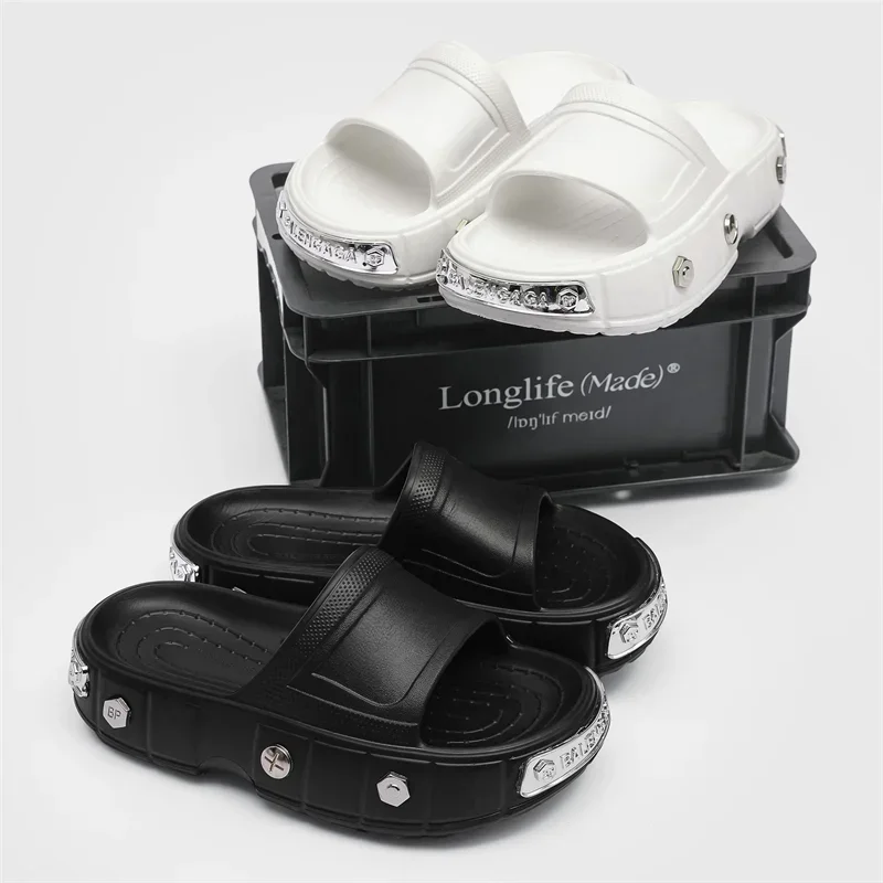 Demi-pantoufles de plage pour hommes et femmes, confortables et respirantes, pour activités de plein air, sandales augmentant la hauteur, nouvelle collection été