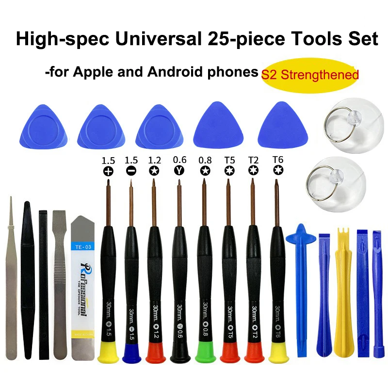 

Universal 25 In 1 Phone Repair Tools Kit Set Disassemble Repair For Iphone Android S2 Strengthened Head Cell Phone Repair Tool