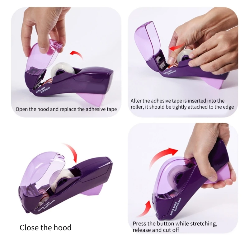 Tape Dispenser Handheld Packing Tape Dispenser Tape Cutter Fit on 12/19mm Tape, One-Hand Operate Office Tape Cutter