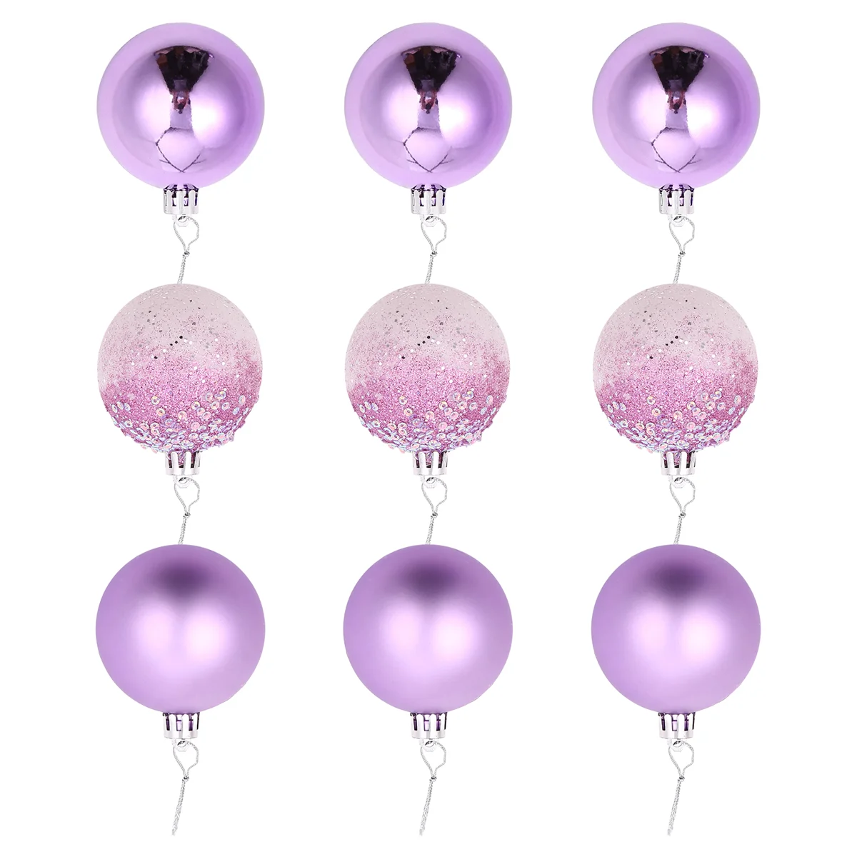 9 PCS Christmas Ball Ornaments xmas Tree Decorations Hanging Balls for Home New Year Party Decor - 2.36inch, Purple SQ