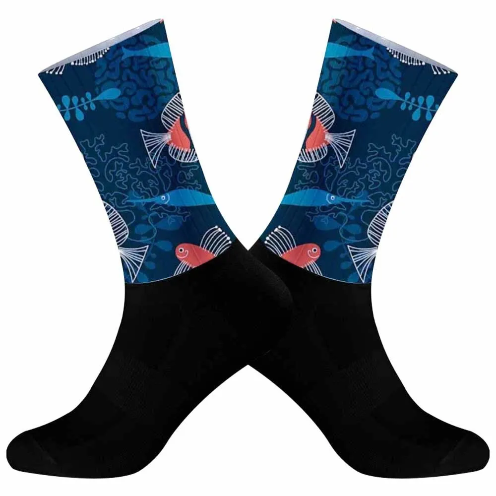 Breathable Cycling Socks Men Women Road Bike Socks New Anti Slip Silicone Seamless Aero Socks Calcetines Ciclismo