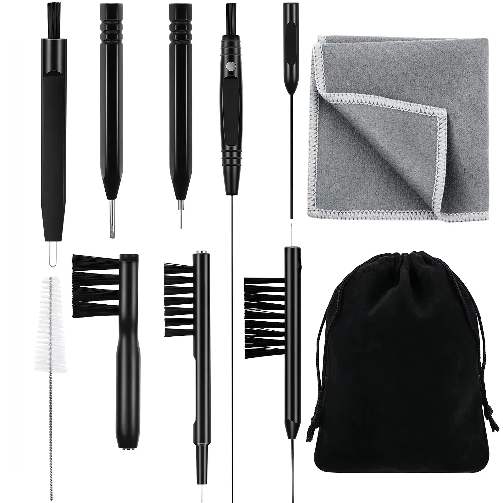 11pcs/Set Multifunctional Hearing Aid Cleaning Tools Set Bluetooth Headset Cleaning Brushes With Magnet And Wax Loop Cleaning