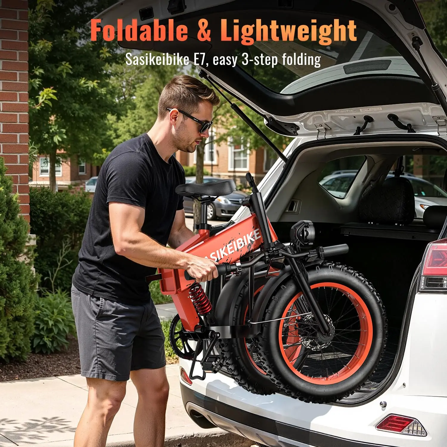 1500W Foldable EBike 52V 20AH Battery 70 Miles 20