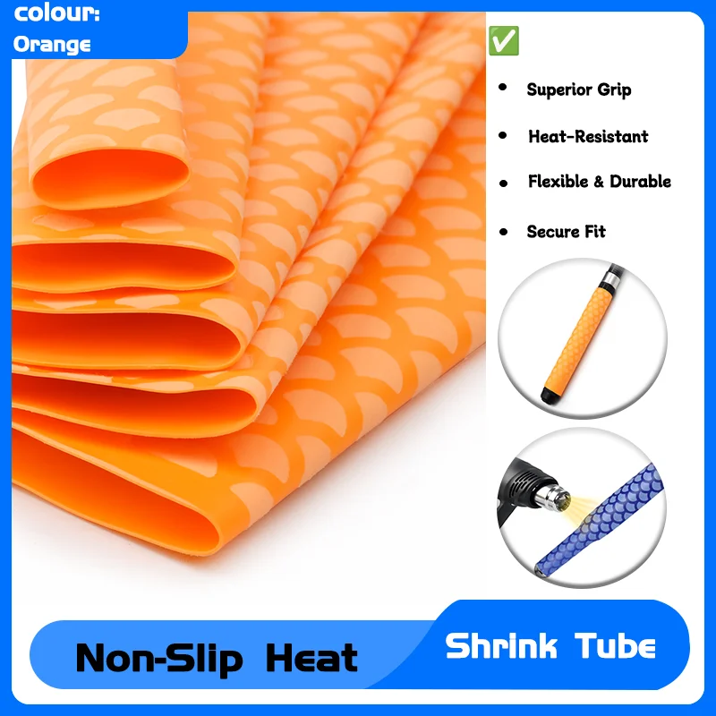 

Bicycle Handle Anti Skid Fishing Rod Wrap Waterproof Protector 1M Orange Non-Slip Heat Shrink Tube 15/18/20/22/25/28/30/35/40mm