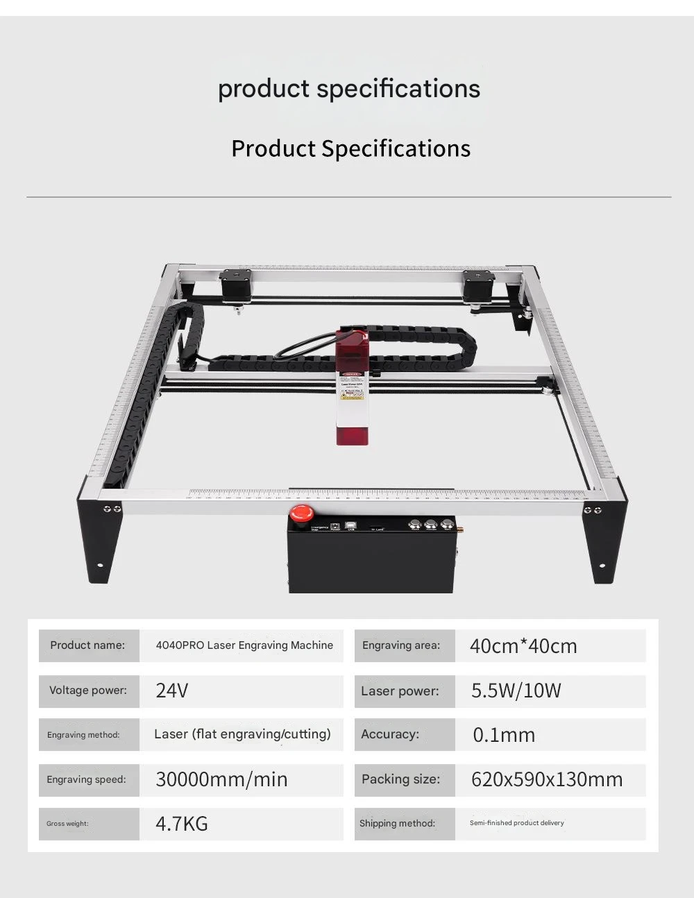 4040Pro CN Engraving Milling Machine 5.5W/10W Upgrade GRBL Control Cutting on Leather Acrylic Wood Stone Paper Rubber