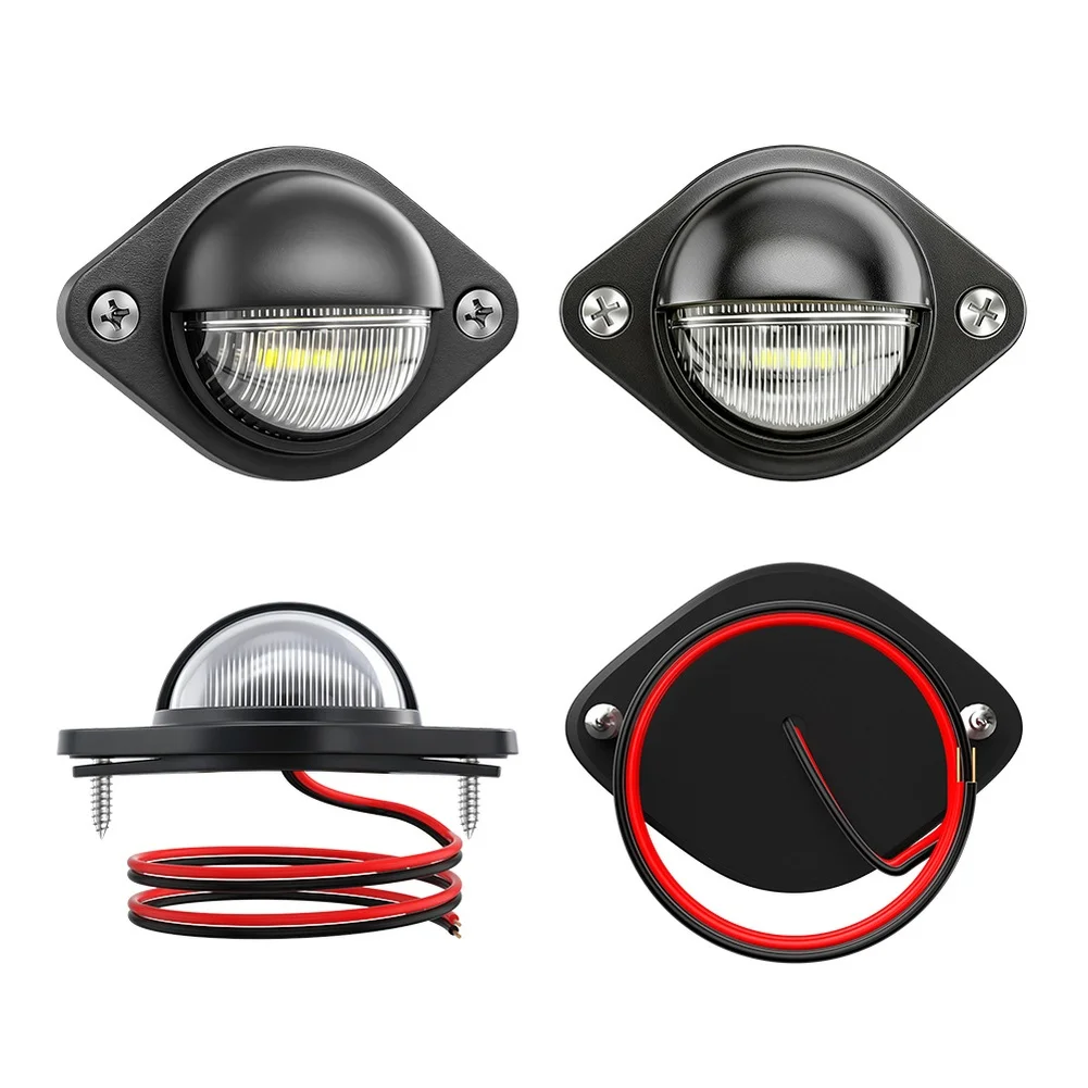 

LED License Plate Light Housing 24V Trailer Side Light Driving Number Plate Lamp For Truck Trailer Lorry Car SUV ATV RV Parts