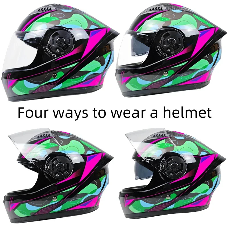 

Motorcycle Helmet Casque Moto Full Face For Adults And Safety Engine Equipment Safety Helmets Full Face Female Protective Face