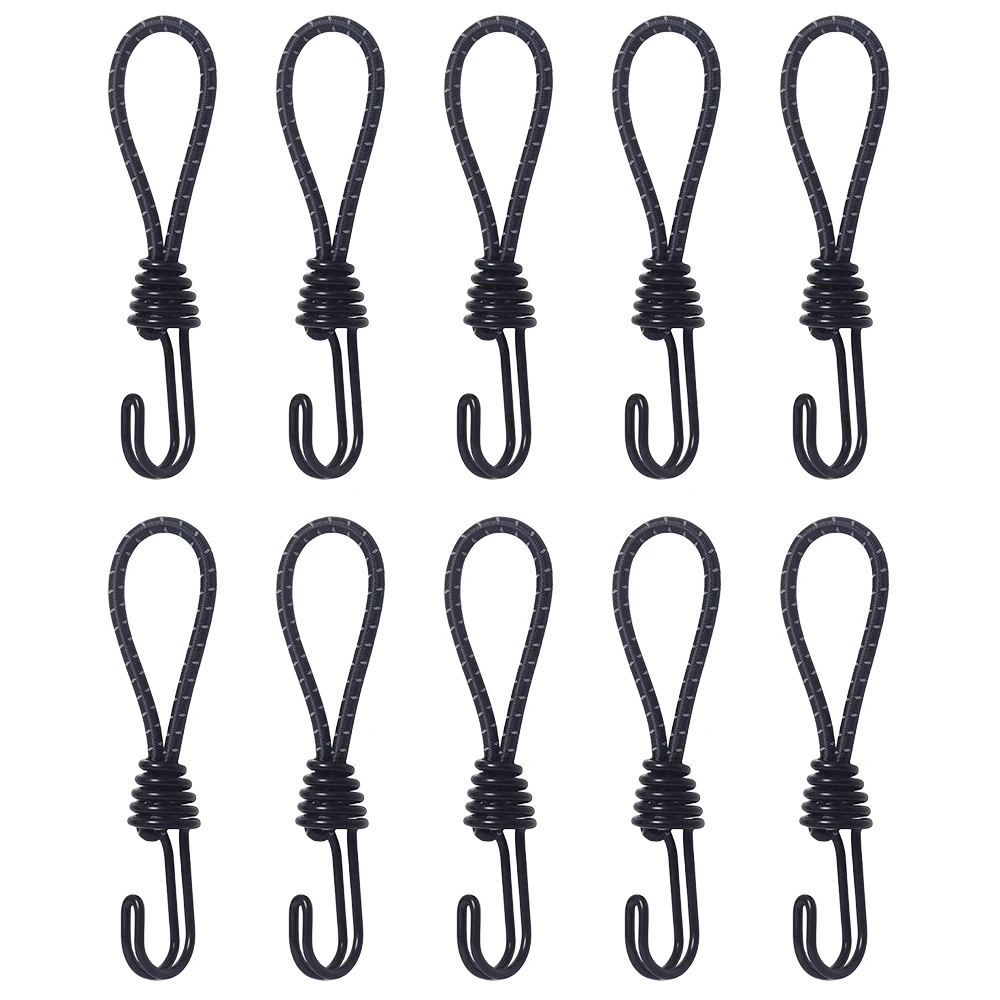 10 stücke Zelt Elastische Seil Schnur Haken Vielseitig Outdoor Camping Baldachin Plane Zelt Befestigungs Schnur String Karabiner Haken Zubehör – Detail 5