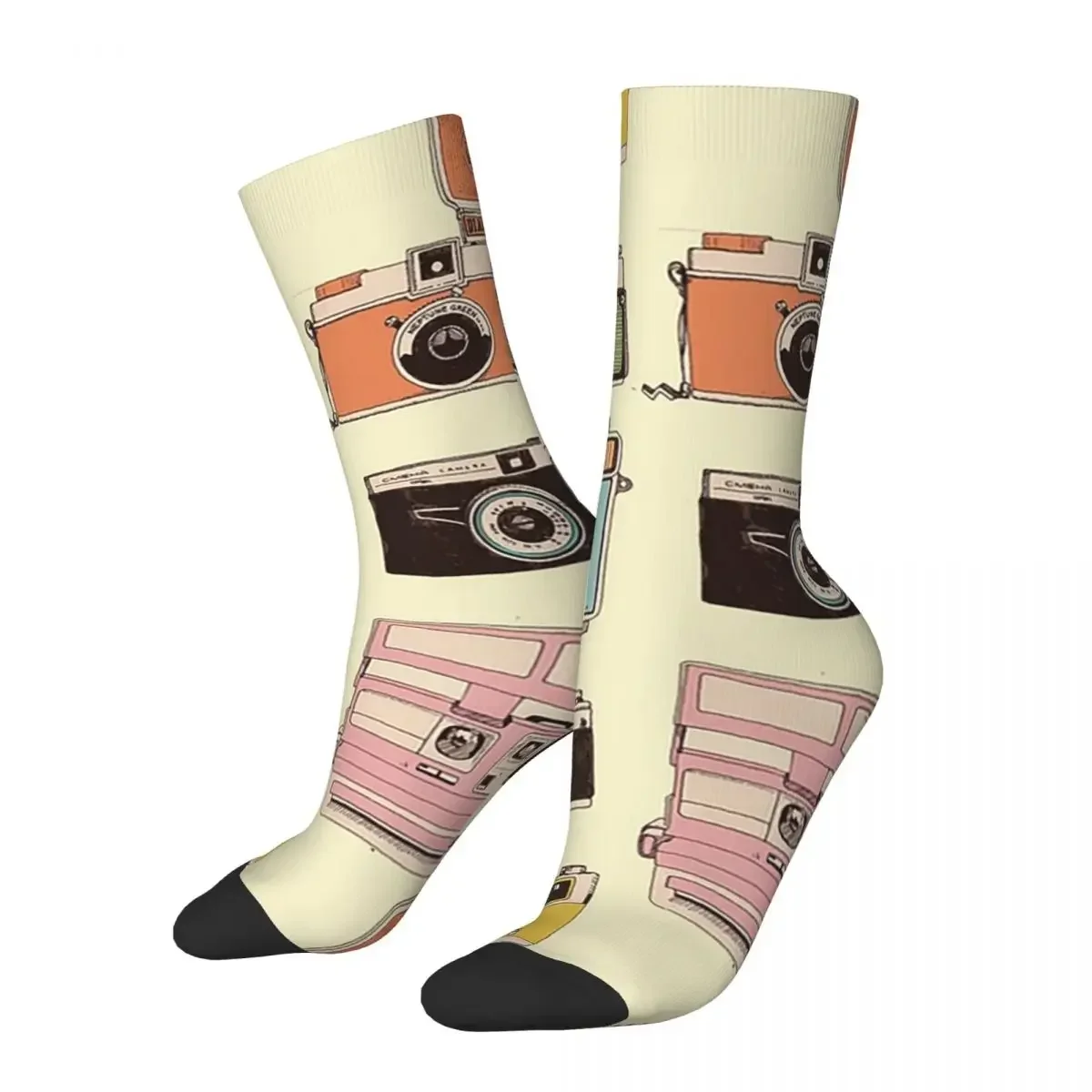 Vintage Camera Socks Harajuku High Quality Stockings All Season Long Socks Accessories for Man's Woman's Birthday Present