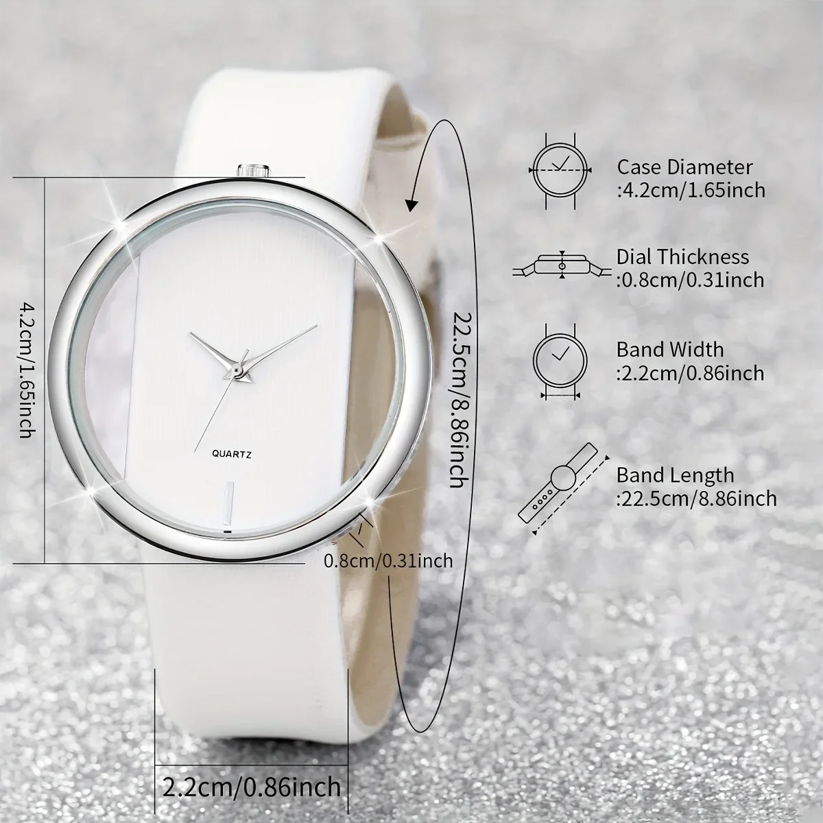 2 قطعة ساعات الزوجين موضة الجوف خارج الهاتفي ساعة نسائية حلقة من جلد التناظرية كوارتز ساعة اليد (بدون صندوق)
