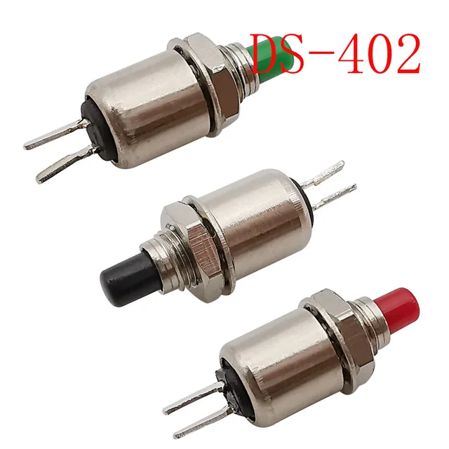 2/5/10 sztuk DS 402 samoreset/mieszentowy mikroprzełącznik przyciskowy 5mm metalowy Mini przełącznik 2PIN czerwony zielony czarny