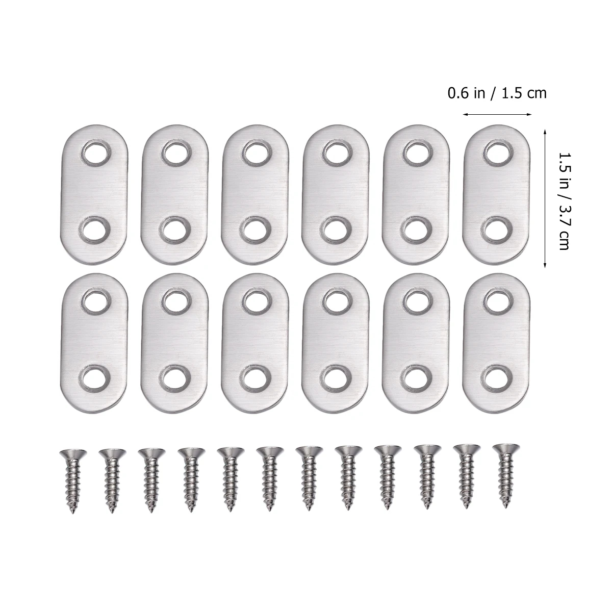 

30pcs 37Mm Flat Repair Plate Stainless Steel Corner Brace For Furniture Fixing Mending Connection 2 Hole Fixing Plate Hardware