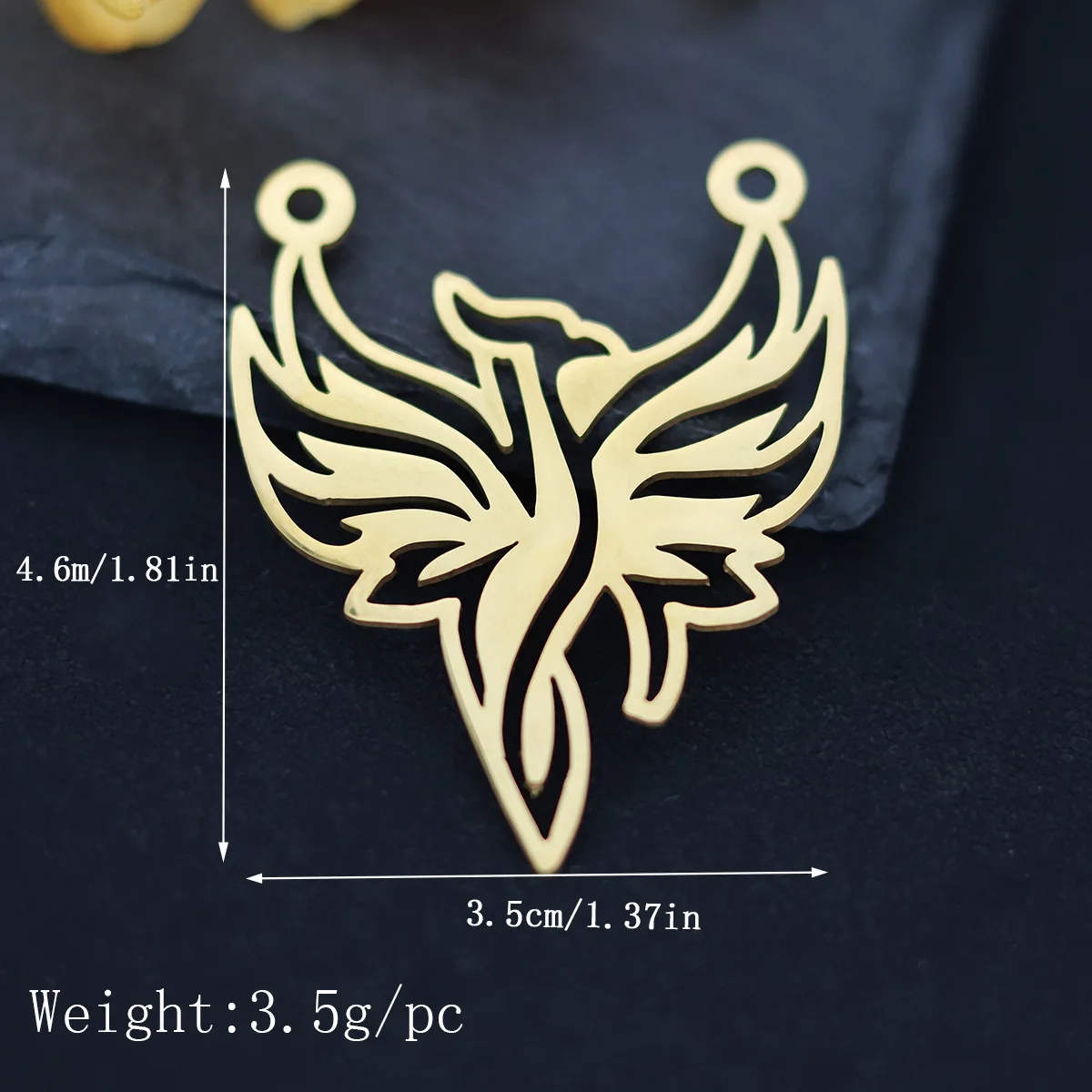 3 szt. Uroki ze stali nierdzewnej Phoenix Firebird na materiały do wyrobu biżuterii ptak wisiorek w kształcie zwierzątka naszyjnik DIY kolczyki akcesoria — zdjęcie 3