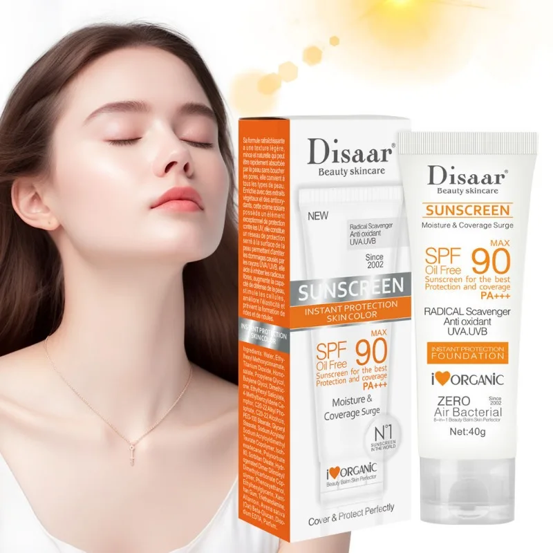 Disaar-protector solar Facial SPF90, loción protectora UV, crema solar hidratante, protección Facial, bloqueador solar de larga duración