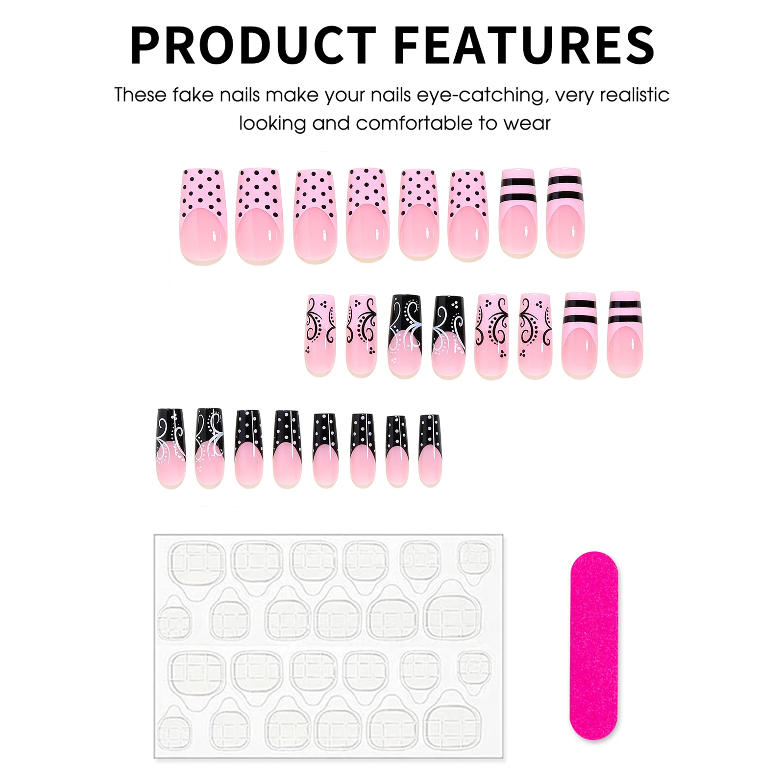 24 Stück Süße Punk-Kunstnägel – Nail Art Aesthetic Bewertung und Preis