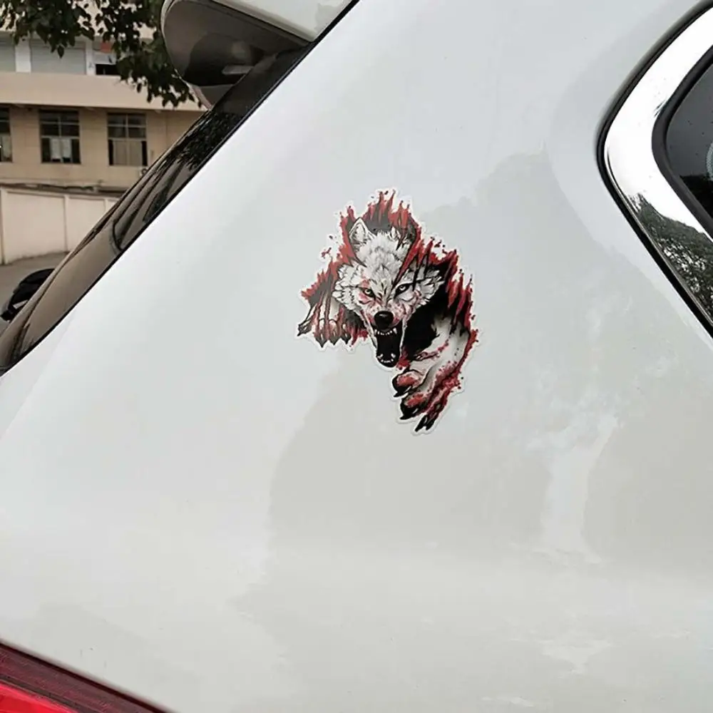 Tank Creative Dark Personality Evil Tooth Marks Headlight Decal Waterproof Motorcycle Helmet Sticker Angry Wolf Car Sticker