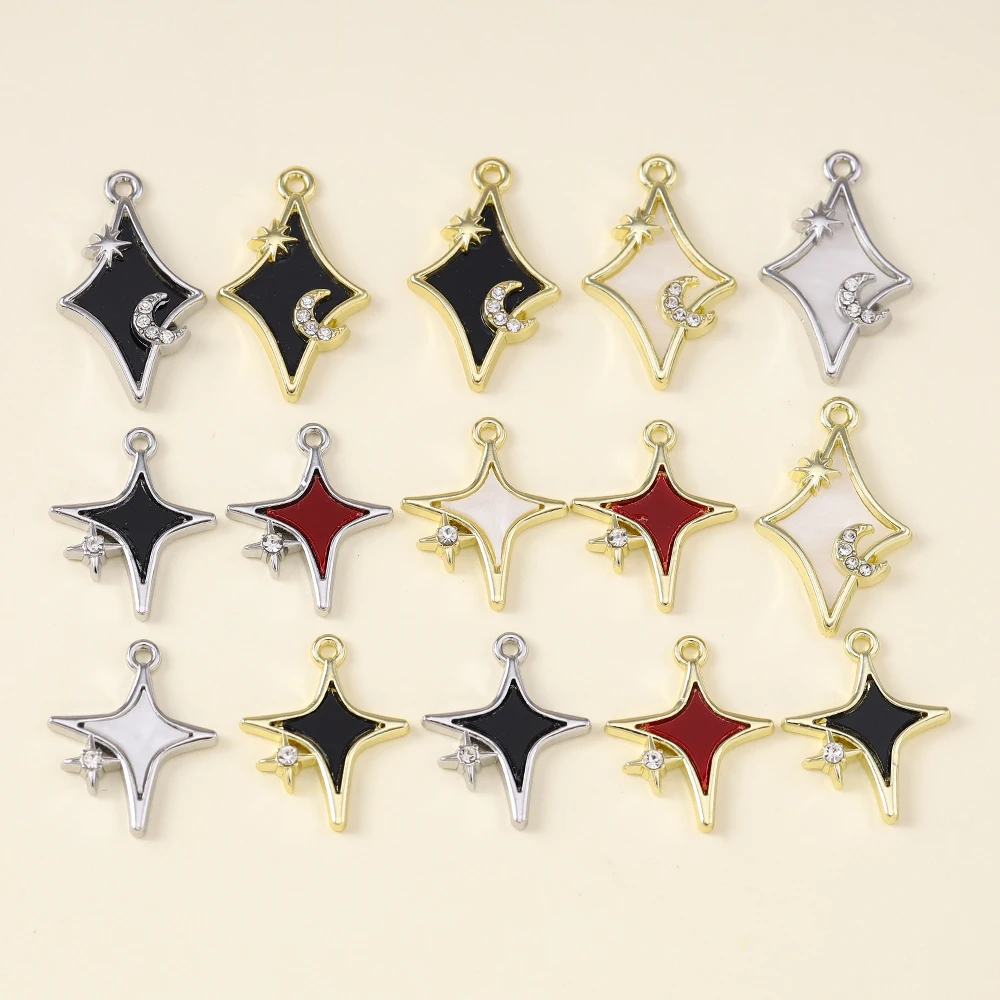 Charm Necklace Dainty - 5pcs Dainty Polar Stars Charms DIY