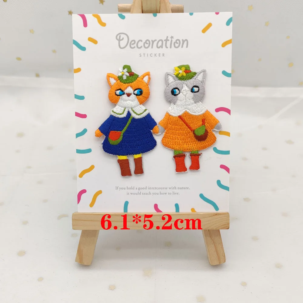 Cartoon Katze Stickerei Patches für Kleidung Kinder Aufbügeln Transfers für Hemd Applikation Scratch Patch DIY Rucksack accesorios swe – Detail 5