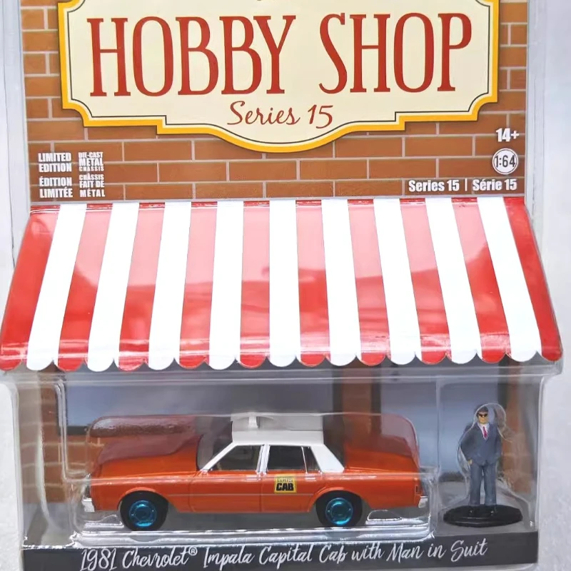 

Green Light 1:64 1981, модель такси Impala Capitol, ограниченная серия, зеленый машинный сплав, модель автомобиля, игрушка для мальчиков