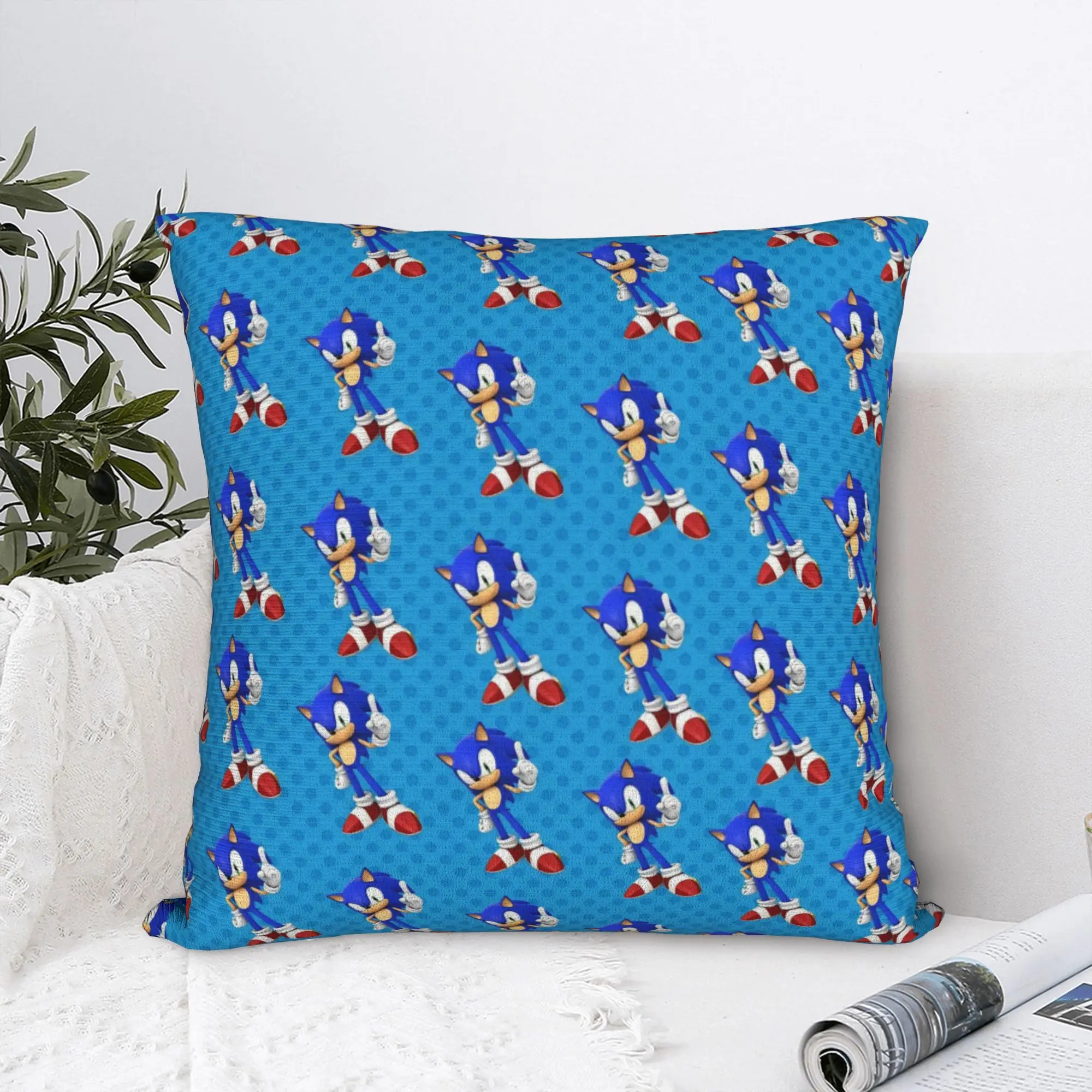 Cartoon Gaming Soniced Pillowcase Polyester Cushion Cover Decor  Pillow Case Cover Home Zippered 18'