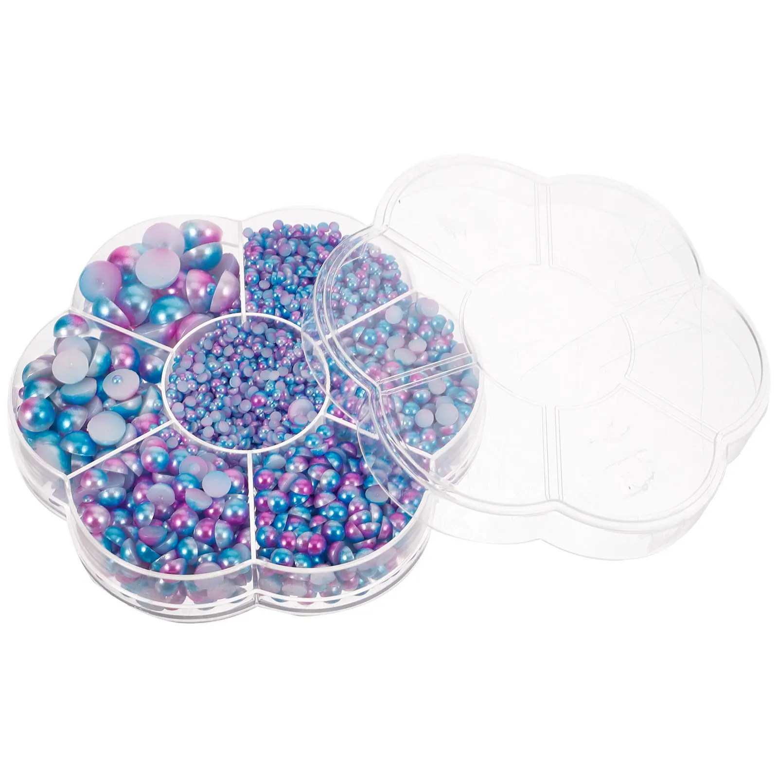 

Half Round Nail Pearl Charms Colored Decorative Nail Art Pearls Creative Manicure Accessories for Home Salon DIY