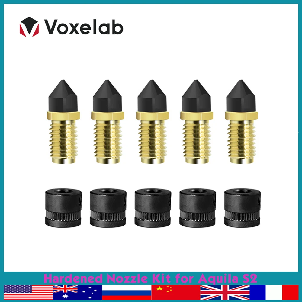 Voxelab Hardened Nozzle Kit for Aquila S2 Upgraded 3d Printer Parts Spare Replacement Accessories