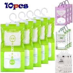 10PCS Hanging Moisture Absorber Lavender Vanilla Bags Wardrobe Dehumidifier Closet Absorption for Damp Mould Bedroom Basement