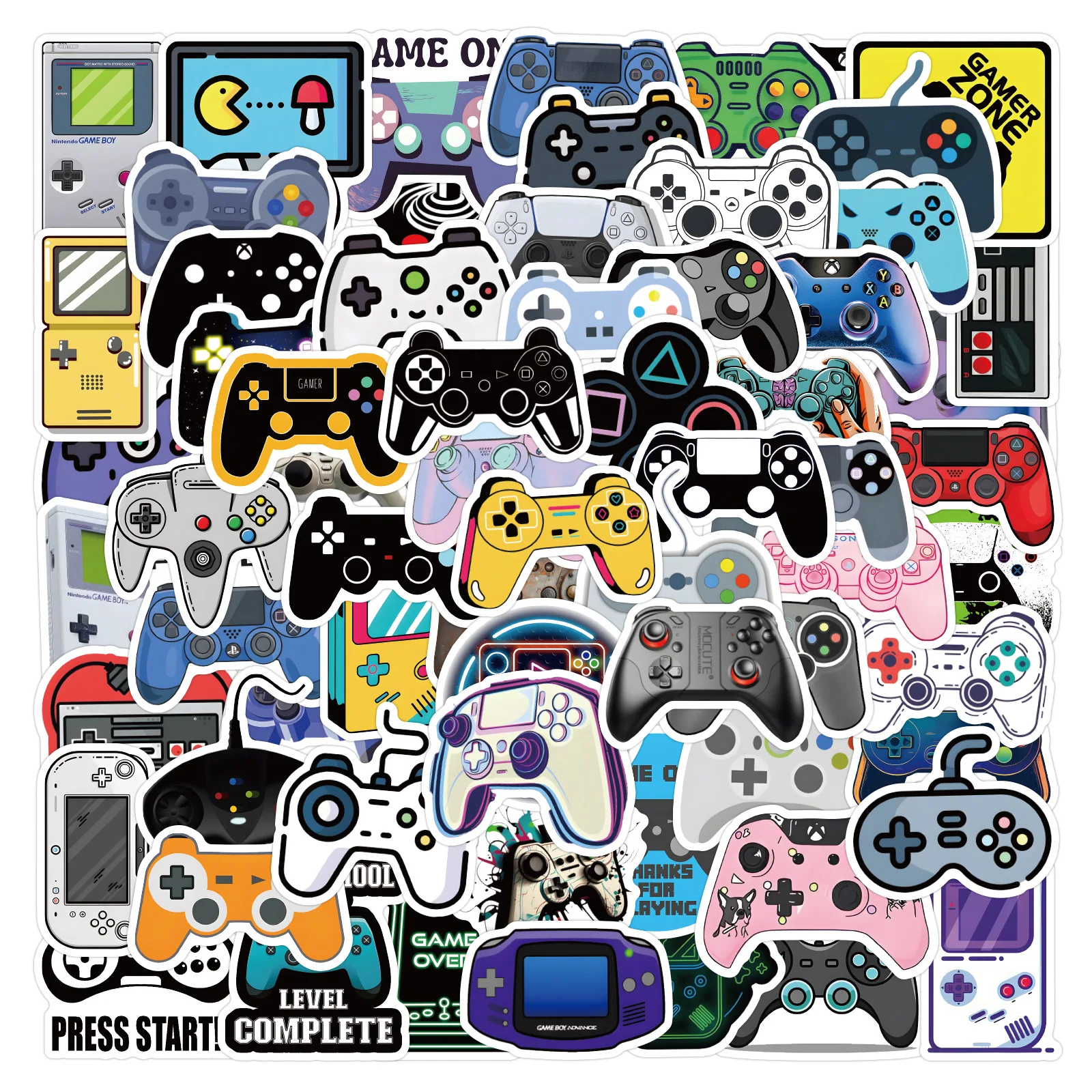 

10/60/120PCS Colorful Gamepad Graffiti Stickers Kids Toys Cartoon Sticker Game Console DIY Decoration Laptop Guitar Bike Decals