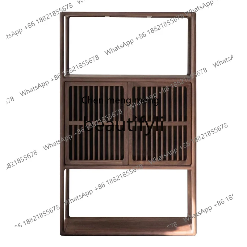 

New Chinese walnut bogu frame solid wood, high-end living room storage bookshelf display cabinet shelf R